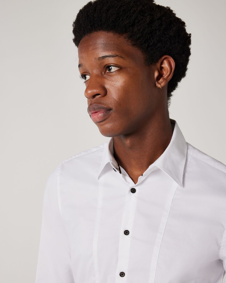 Slim Long Sleeve Panelled Formal Shirt